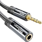 KabelDirekt – Headset Verlängerungskabel mit bruchfestem Metallgehäuse – 2 m (die Verlängerung ist ideal für Gaming Headsets oder Headsets mit Mikrofon, TRRS 4-polig, 3,5 mm Stecker auf Buchse)
