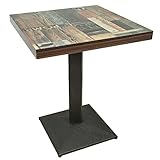WOTAT Bartische, Stehtisch, quadratisch, Bistrotisch, Esstisch, Stehtisch, zeitloser Stil, mit zentralem Fuß, für Wohnzimmer, Küche, Esszimmer, MDF (60 x 60 x 75 cm)