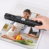 MUNBYN Tragbarer Scanner, Foto-Scanner für A4 Dokumente Bilder Seiten Texte in 900 Dpi, Flaches Scannen, inklusive 16G SD Karte