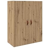 Vopese Wandschrank mit Regal Wandmontiert mit Speicher mit Tür Braun 69.5 x 34 x 90 cm Holzwerkstoff Schränke und Lagerung Model879508