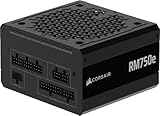 CORSAIR RM750e (2025) Modulares, geräuscharmes ATX-Netzteil mit 12V-2x6-Kabel - ATX 3.1- und PCIe 5.1-kompatibel, Cybenetics Gold-Effizienz, 105°C-Kondensatoren, moderner Standby-Modus - Schwarz