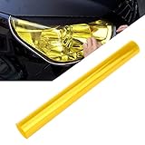 TOYANDONA Scheinwerfer Tönungsfolie Auto Licht Tönungsfolie Scheinwerfer Nebelscheinwerfer Rückleuchten Folie Aufkleber Gelb (120cm x 30cm)