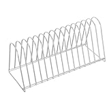 Ipetboom Metall Schallplattenhalter 15-fächer für 7 12 Vinyl Platten Dreieckiger Schreibtisch Organizer Stabiler CD und Aktenständer für Büro und Zuhause