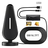 Gezimetie DVBT2 Antenne, zimmerantenne DVB-T & DVB-T2 Antennen mit Verstärker,5m Kabel DVB-T2 Antenne Fernseher freenet tv innen außen,HD Portable Indoor/Outdoor Antenna