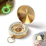 Kompass Kinder,Tragbarer Kompass Taschenkompass, Kompass Outdoor, Wasserdichter Taschenkompass aus Messing mit Fluoreszenz und Navigationstools für Outdoor Aktivitäten wie Camping Wandern auch