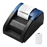 Walfront 58 mm Bondrucker Bluetooth + USB, Tragbarer Desktop Thermodrucker, 203DPI 50 mm Belegdrucker, Autoschneider ESC/POS Multisprachler Thermal Printer fur Supermarkt Restaurant