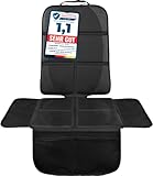LIONSTRONG® Kindersitzunterlage Autositzschoner [ISOFIX GEEIGNET] - wasserabweisender Polyester Stoff schwarz - Sitzschutz Sitzschoner Auto Kindersitz - universell kompatibel (Schwarz)