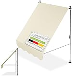 Juskys Klemmmarkise Kapstadt 150x120 cm - Höhenverstellbar & UV-beständig - Balkon & Terrasse - Wetterfest & Sichtschutz - Terrassenüberdachung Beige