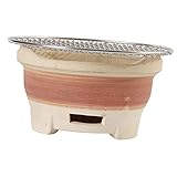 VICASKY 1Satz Multifunktionaler Tonkohlherd Camping Grillofen Mit Grillnetz Holzkohle Grillset Für Outdoor Bbq Kompakter Gartengrill Für Fleisch Und Gemüse
