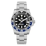 watchdives Sub GMT-Uhren für Herren WD16760, NH34 Automatische Armbanduhr Taucheruhr, 40 mm Keramiklünette Saphirglas 300 M Wasserdicht