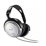 Philips Audio SHP2500/10 HiFi TV Kopfhörer (Exzellenter Sound, Geräuschisolation, idealer Sitz, Lautstärkeregler, Extralanges 6 m Kabel) silber/schwarz, Vorband verstellbar