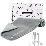 USB Heizkissen,Heizkissen für Autositze,Tragbares Outdoor Heizkissen.Für Camping,Reise,Büro,Schulter,Nacken,Rückenheizdecke.Elektrischer Handwärmer,sicher und maschinenwaschbar,30x60 cm Grau