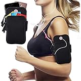 Brinny Armband Armtasche, Rennen Outdoor Handytasche Sport Laufen Doppel Reißverschluss Sportarmband für Handy Bis zu 7,0', iPhone 14 13 12 Pro 11 XS MAX XR, Samsung Galaxy Huawei