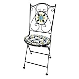 Mosaik Gartenstuhl Balkonstuhl Terassenstuhl klappbar mediterranes Design Klappstuhl Bistrostuhl Mosaikstuhl