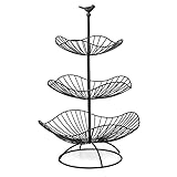 easyBee 3 Stöckig Metall Obstkorb, Gemüse Etagere, Servierkorb Obstschale für Mehr Platz auf der Arbeitsplatte - Hält Obst & Gemüse Frisch, Obstständer Größe: 31cm 25cm 20cm