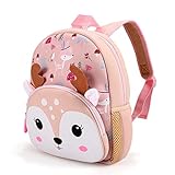 Umtiti Kleinkind Rucksack Niedlich Tier Cartoon Vorschulrucksack für 3-6 Jahre Mädchen Jungen Geschenk für Kinder,3D Deer