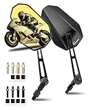 SUPAREE Motorrad Spiegel Motorrad Rückspiegel Universal Lenkerspiegel Motorrad e Geprüft Gelbes Spiegelglas 360°Drehbar mit M8 M10 Rechtsgewinde und Linksgewinde Kompatibal für Scooter Roller ATV