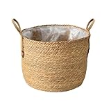 Originelle Blumentopf-Übertöpfe, für den Innenbereich, große Größe, schick, Pflanzenständer für den Innenbereich, Blumenkübel aus geflochtener Weide, moderner und eleganter Übertopf (M)