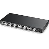 Zyxel 48-Port Gigabit Switch | Smart Managed | Rackmontage mit 2 SFP-Ports | VLAN, IGMP, QoS [GS1900-48]