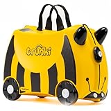 Trunki Handgepäck und Kinderkoffer zum Draufsitzen | Kinder Risen Geschenk für Mädchen und Jungen | Trolley Bernard Biene (Gelb)