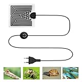 HENGBIRD Heizkissen Heizmatte Terrarium mit 10-Stufiger Temperaturregler Heizmatte WäRmematte Reptilienheizmatte für SchildkröTen, Eidechsen, Schlangen, Geckos, Spinnen, Raupen 5w 15 x 14cm