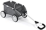 Bayer Chic 2000 660 76 Ziehwagen Skipper, Kleiner Bollerwagen für Teddys und Puppen, Jeans grau, 46 x 30 x 29 cm