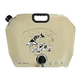 Folpus Wasserbeutel mit Zapfhahn, auslaufsicher, nachfüllbar, Trinkwasserbehälter, Aufbewahrungsbeutel für Notfall-Rucksack, Grillpicknick, Khaki