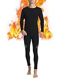 Runhit Thermounterwäsche Herren Winter Funktionsunterwäsche Thermounterhose Herren Unterhosen Lang Funktionswäsche Skiunterwäsche Thermo Unterwäsche Männer Extra Warm L