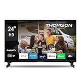 THOMSON 24 Zoll (60 cm) LED HD 12V Camping Smart Android TV, Google Assistant, Wi-Fi, Dolby Digital, Bluetooth, Triple-Tuner (Kabel - Satellit - Antenne), HDMI, CI Plus, A Plus Panel- 24HA2S13C