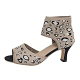 Damen Spangenpump Sommer Peep Toe Stöckelschuhe Sandalen mit Absatz Blockabsatz Absatzschuhe Sommerschuhe High Heels Bequem Schuhe Orthopädische Elegant Sandaletten