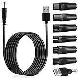 GlasFlength 5V Netzkabel Kabel 7 Stück, USB Ersatz Rasierer Ladegerät Netzkabel USB Adapter Set mit 7 Ladeköpfe für eine Vielzahl von Elektrische Haarschneidemaschinen Bartschneider