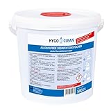 1 Stück Hygoclean Desinfektionstuch alkoholfrei | PP, 500 Stück, blau, L: 20cm, B: 23,5cm, Spendereimer, Schnell-Desinfektionstücher in Spenderdose, Reinigungstücher, alkoholfrei Tücher