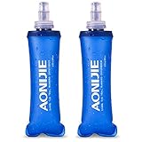 Azarxis TPU Faltbarer Soft Flask, BPA-Frei Trinkblase Trinkflaschen Wasserflasche für Trinkrucksack Fahrrad Klettern Sport (250ml - 2 Stück)