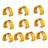 UKCOCO 10 Stück U-förmige Cross-Wire-Schnalle Fahrrad Bremskabelbinder Teil Kabelklemmen c-Clips U-förmige Kabelklemme U-förmiger Stecker c Clipschnalle Rohrschellenhalterung Golden
