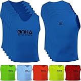 OMKA Fußball Leibchen Trainingsleibchen Markierungshemd Fußballleibchen für Kinder Jugend und Erwachsene (DE/NL/SE/PL, Alphanumerisch, L, Regular, Regular, 6, Königsblau)