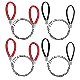 4 Stück Handkettensäge,78cm Schneidedraht, Drahtsäge,Seilsäge,Schneidedraht mit Griff,Sägedraht,Geeignet zum Schneiden Von Holz im Freien, Beim Camping, für Bäume (rot und schwarz)