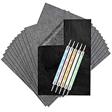 ALEEIK Pauspapier Schwarzes Kohle Papier Transferpapier 150 Blatt Carbon Papier mit 5 Pcs Präge Stift Graphitpapier A4 Durchschlagpapier für Holz Papier Leinwand