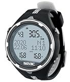Seac Action, Tauchcomputer für Gerätetauchen und Freediving, Logbuch, Dive Planner, Safety Alarme, Schwarz/Weiß