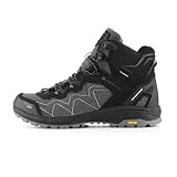 Alpine PRO CERNE 2 Unisex Outdoorschuhe Schwarz aus Kevlar und Leder, Wasserdichte PTX Membran, Warm, Rutschfeste Sohle, Stabile Trekkingstiefel, HSS Fersenverstärkung, für Anspruchsvolles Gelände 41