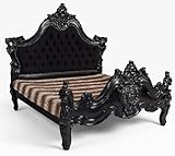 Kingsize Bett Barock Ehebett Schwarz Luxus Schlafzimmer Doppelbett XXL 180x200 mar402 Palazzo Exklusiv