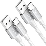 USB A auf USB C Kabel Weiß, 2Stück 1M USBC Ladekabel 3.1A Schnellladung für iPhone 15 16 Pro Max, für Samsung Galaxy S24 S23 S22 S21 Plus, A55 A54 A35 A25 A16