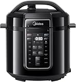 Midea Elektrischer Schnellkochtopf 9-in-1, 12 Voreinstellungen Instant-Multikocher Antihaft-Topf Joghurtkocher Reiskocher Slow Cooker Sauté Dampfgarer Edelstahl Innentopf, 6 Quarts Schwarz