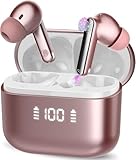 AI Sprachübersetzer Kopfhörer, 3-in-1 Echtzeit übersetzer Ohrhörer mit 164 Sprachen, ENC Rauschunterdrückung, 5 Übersetzungsmodi Bluetooth 5.3 Kopfhörer in Ear mit App für Lernen/Reisen/Business/Rosa