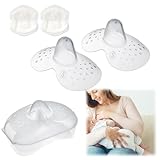 Stillhütchen Brusthütchen Silikon-Nippelschutz 2 PCS Silikon Brustwarzenschutz mit Aufbewahrungsbox 2PCS Einweg-Stilleinlagen für Stillende Mütter mit umgedrehten und Schmerzenden Brustwarzen (S)