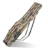 Angeltasche Rutentasche, Angelrutentasche Mit 3 Fächern, 150cm Rutenfutteral Angelkoffer Angelrutentaschen, Faltender Angelrute Tasche, Angelrute Werkzeuge Aufbewahrungstasche(Große Baumfarbe)