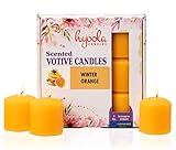Hyoola Duftende Votivkerzen - Votivkerzen mit Duft nach Winter-Orange - 12 Stunden Brenndauer - 9 Stück Duftkerzen - in Europa Hergestellt