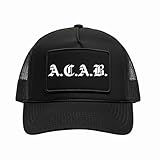 ACAB Basecap | Satire Cap für Ultras & Streetwear – Schirmmütze mit Frontmotiv – Verstellbare Kappe, Mütze mit Baumwollschirm in Schwarz