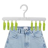 Faltbarer Wäscheständer mit Clips – Halterungen für Kleiderschränke mit Schnalle | Tragbarer Reise-Kleiderbügel mit 8 Clips, tragbarer Kleiderbügel für Socken, BHs, Turm und Unterwäsche