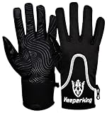 Keeperking Feldspielerhandschuhe Touchscreen Winterhandschuhe Laufhandschuhe Anti-Rutsch Winddichte Fahrradhandschuhe (10 / L)