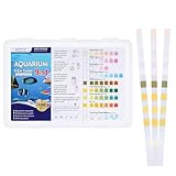 Huiguli 100 Stück 9 in 1 Teststreifen für Aquarien, PH Teststreifen Pool, Wassertest Aquarium, Test Set für Karbonat Härte Nitrat Gesamtalkalität Nitrit Restchlor Ammoniak Stickstoff Kupfer pH-Wert